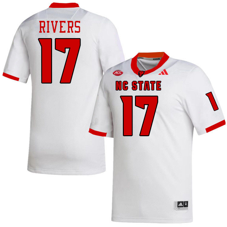 NC State Wolfpack #17 Philip Rivers College Football Jerseys,Uniforms-White